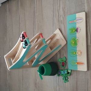 LOVEVERY Race & Chase Ramp, Fuzzy Bug Shrub, and Garden Puzzle